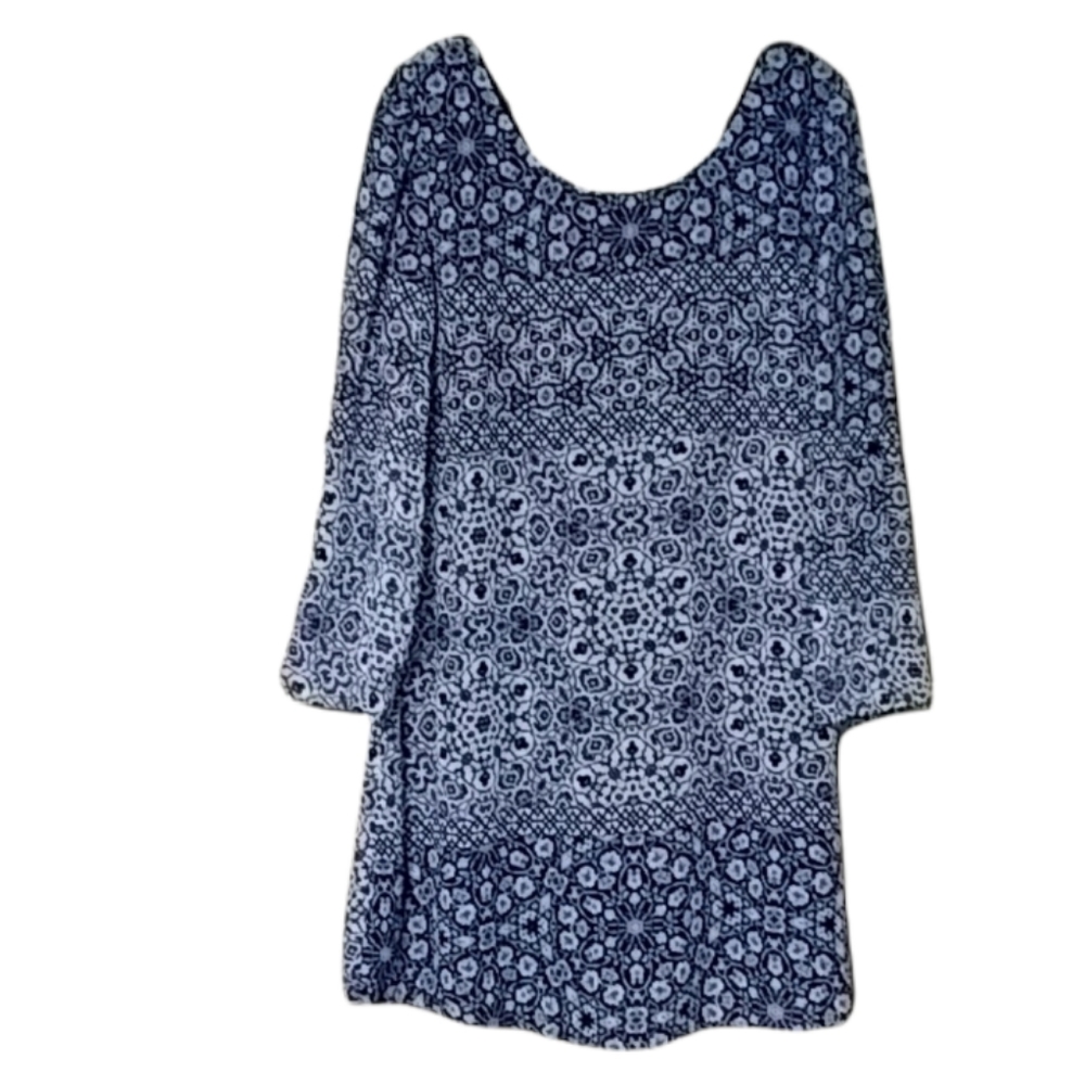 Speechless Dress Sheer & Lined Sz M Blue Print EUC
